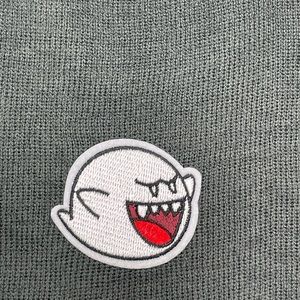 Gray Mario boo patch beanie